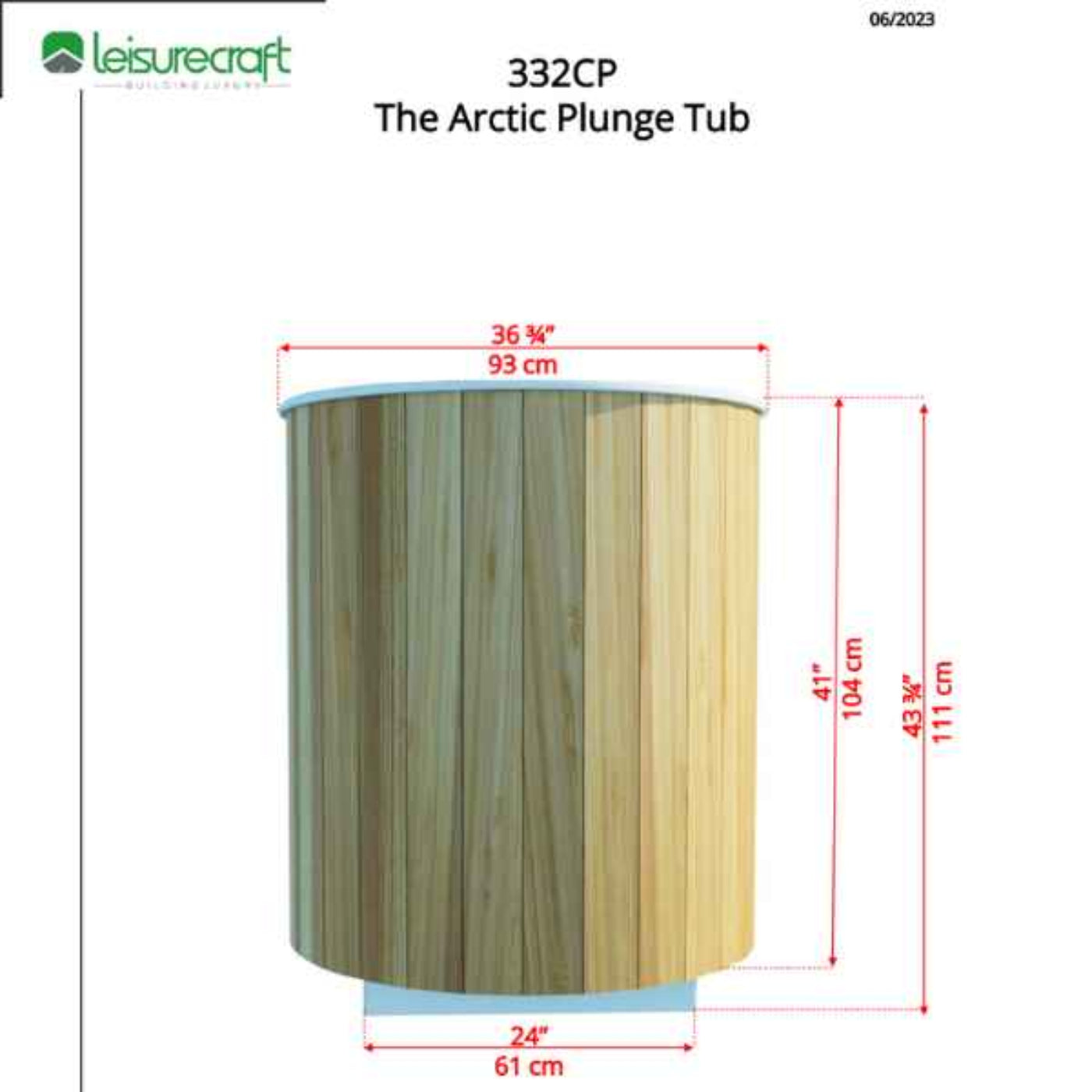 Dundalk LeisureCraft The Arctic Cold Plunge Tub - Knotty Red Cedar - DLARCTIC-KRC