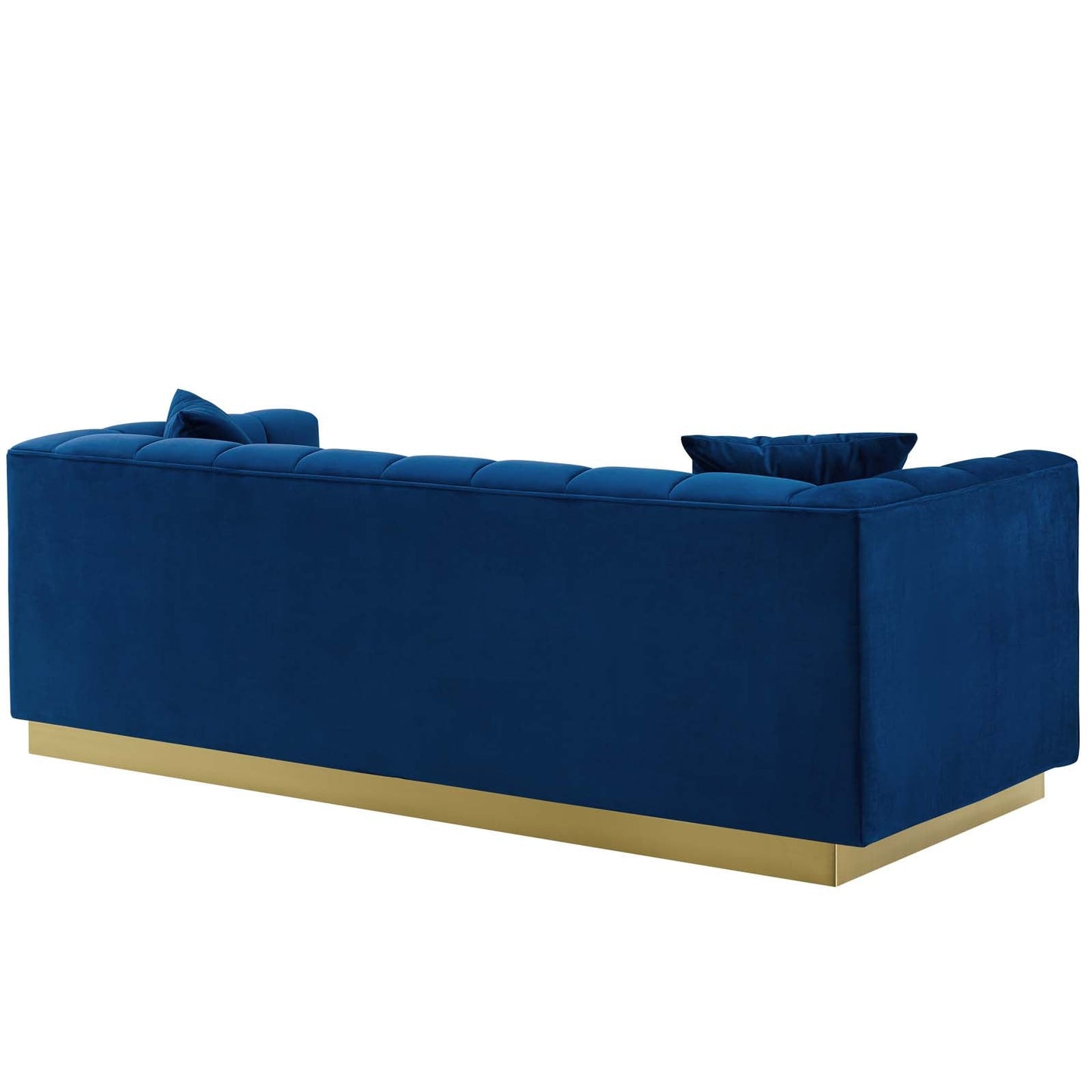 Modway Furniture Vivacious Biscuit Tufted Velvet Sofa with Gold Base – Luxurious Comfort & Vintage Style Living Room