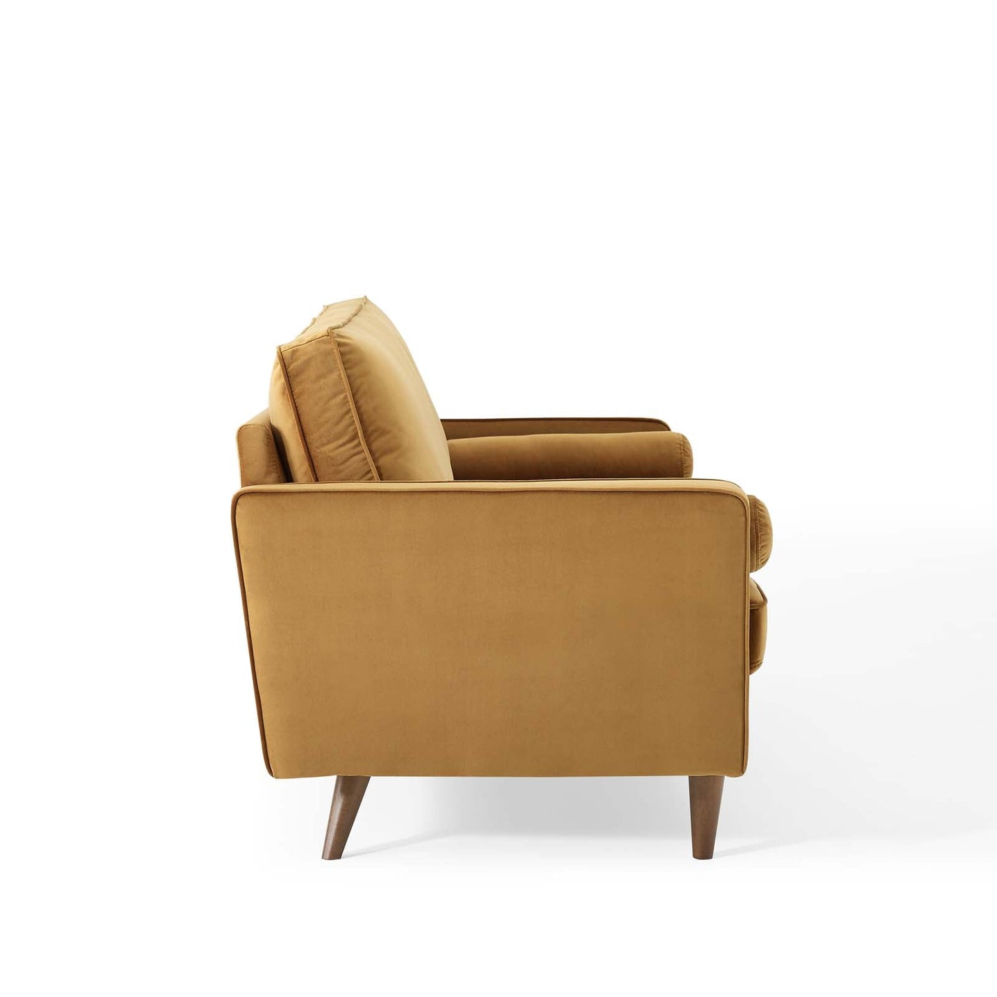 Modway Furniture Valour Modern Velvet Sofa - Stylish Mid-Century Design with Stain-Resistant Fabric & Pocket Coils