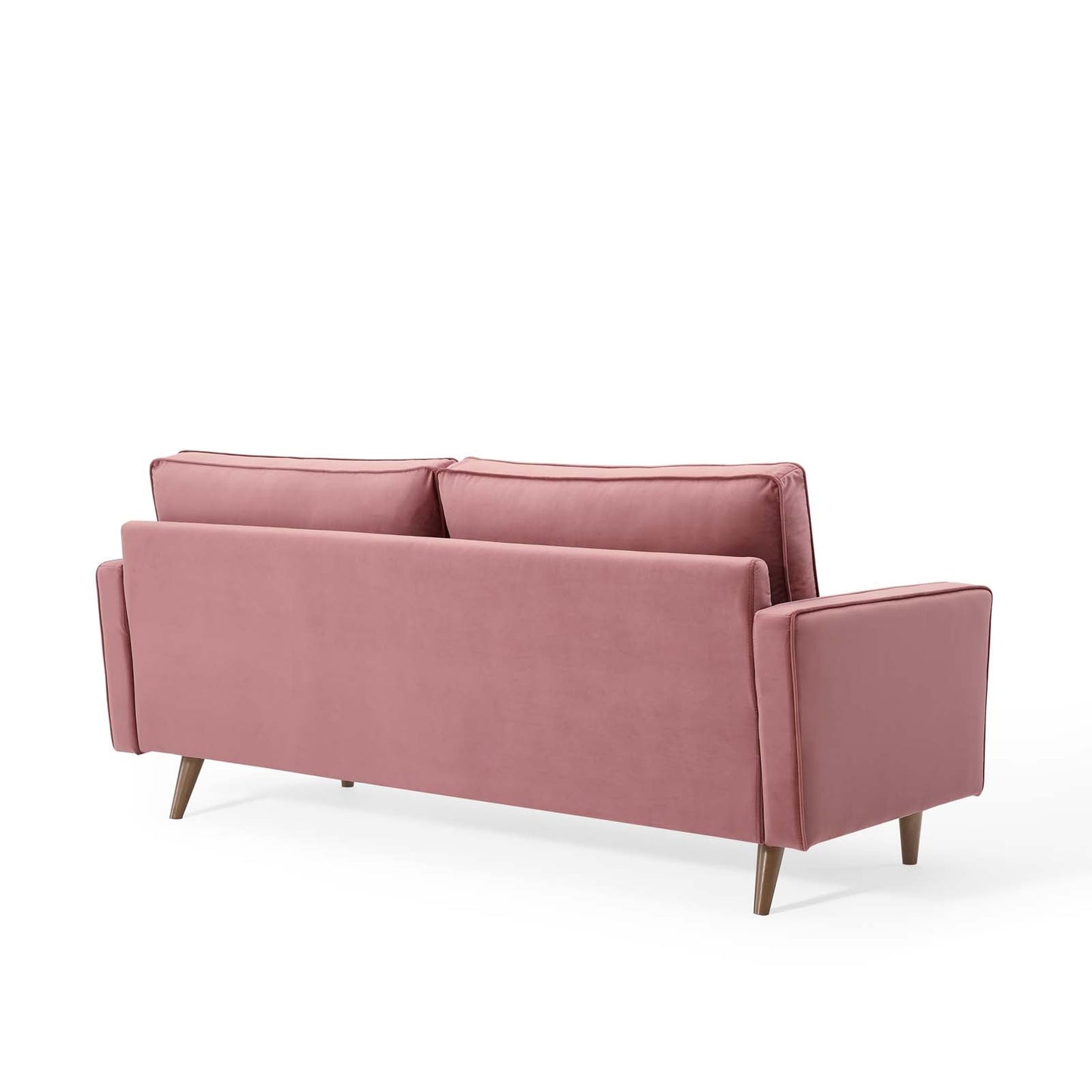 Modway Furniture Valour Modern Velvet Sofa - Stylish Mid-Century Design with Stain-Resistant Fabric & Pocket Coils