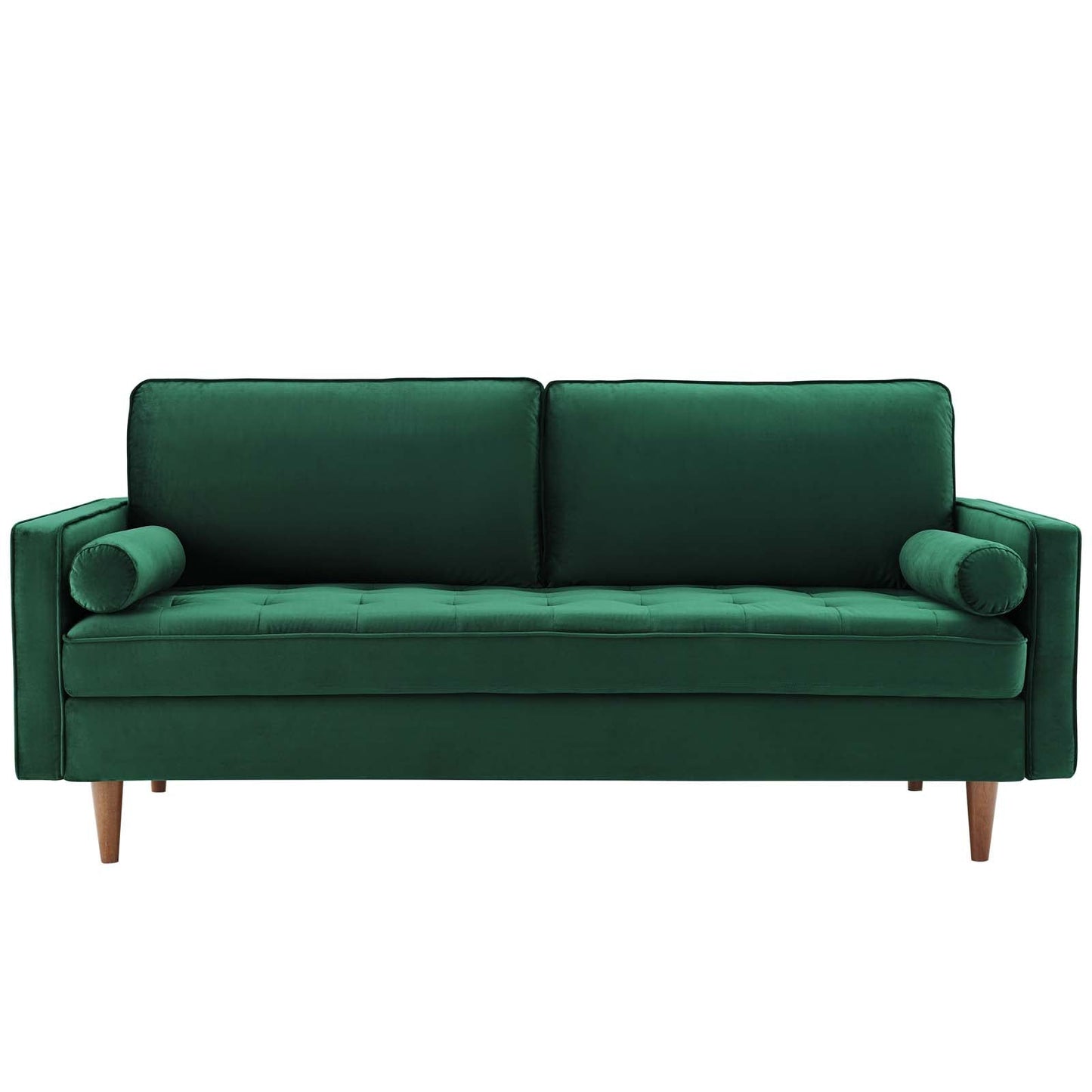 Modway Furniture Valour Modern Velvet Sofa - Stylish Mid-Century Design with Stain-Resistant Fabric & Pocket Coils