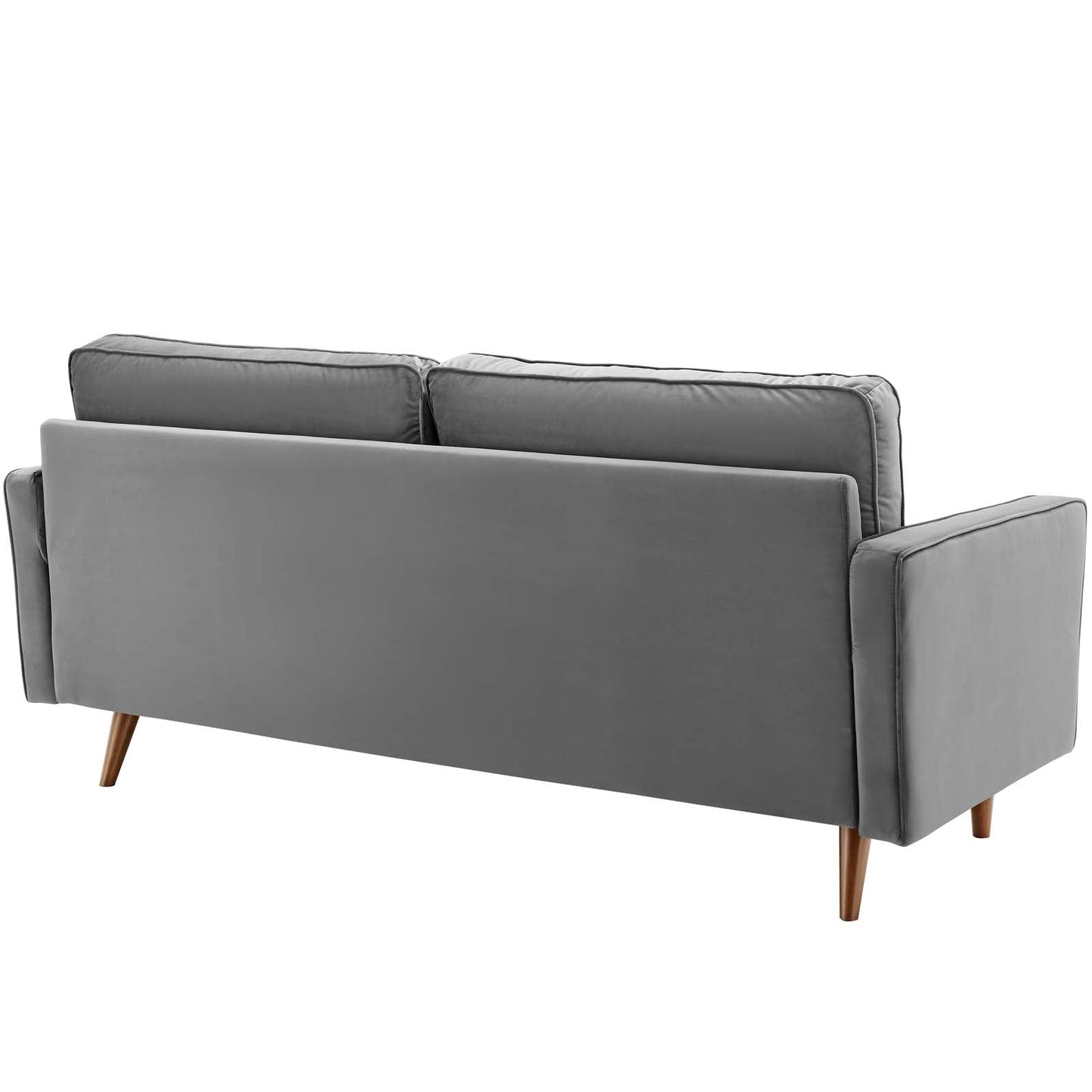 Modway Furniture Valour Modern Velvet Sofa - Stylish Mid-Century Design with Stain-Resistant Fabric & Pocket Coils