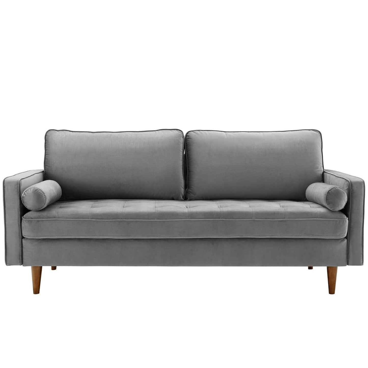 Modway Furniture Valour Modern Velvet Sofa - Stylish Mid-Century Design with Stain-Resistant Fabric & Pocket Coils