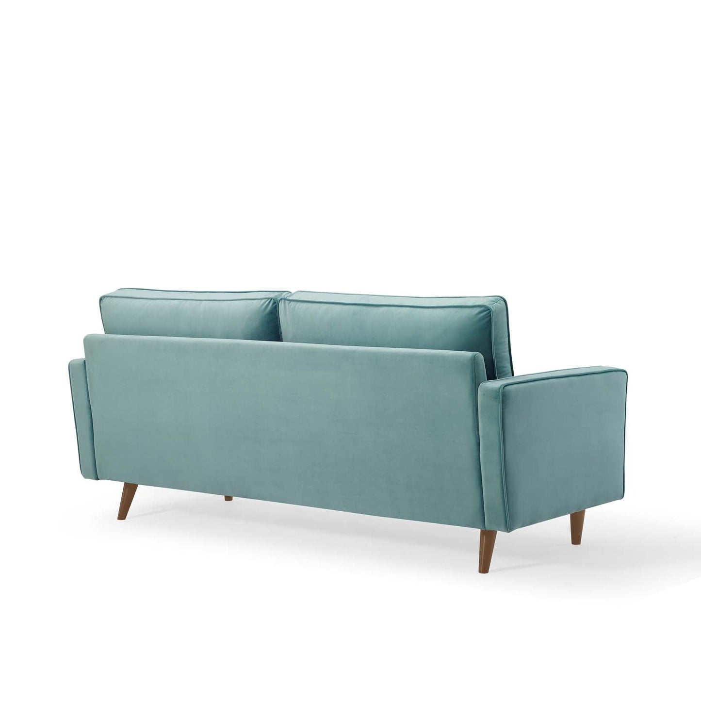 Modway Furniture Valour Modern Velvet Sofa - Stylish Mid-Century Design with Stain-Resistant Fabric & Pocket Coils