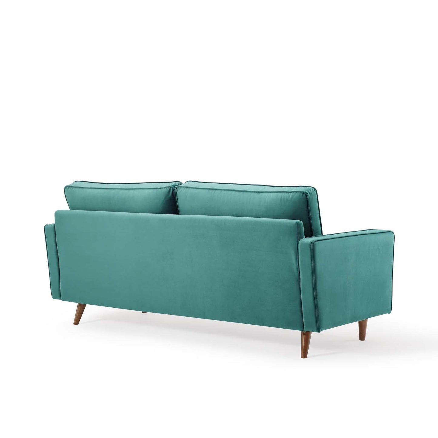 Modway Furniture Valour Modern Velvet Sofa - Stylish Mid-Century Design with Stain-Resistant Fabric & Pocket Coils