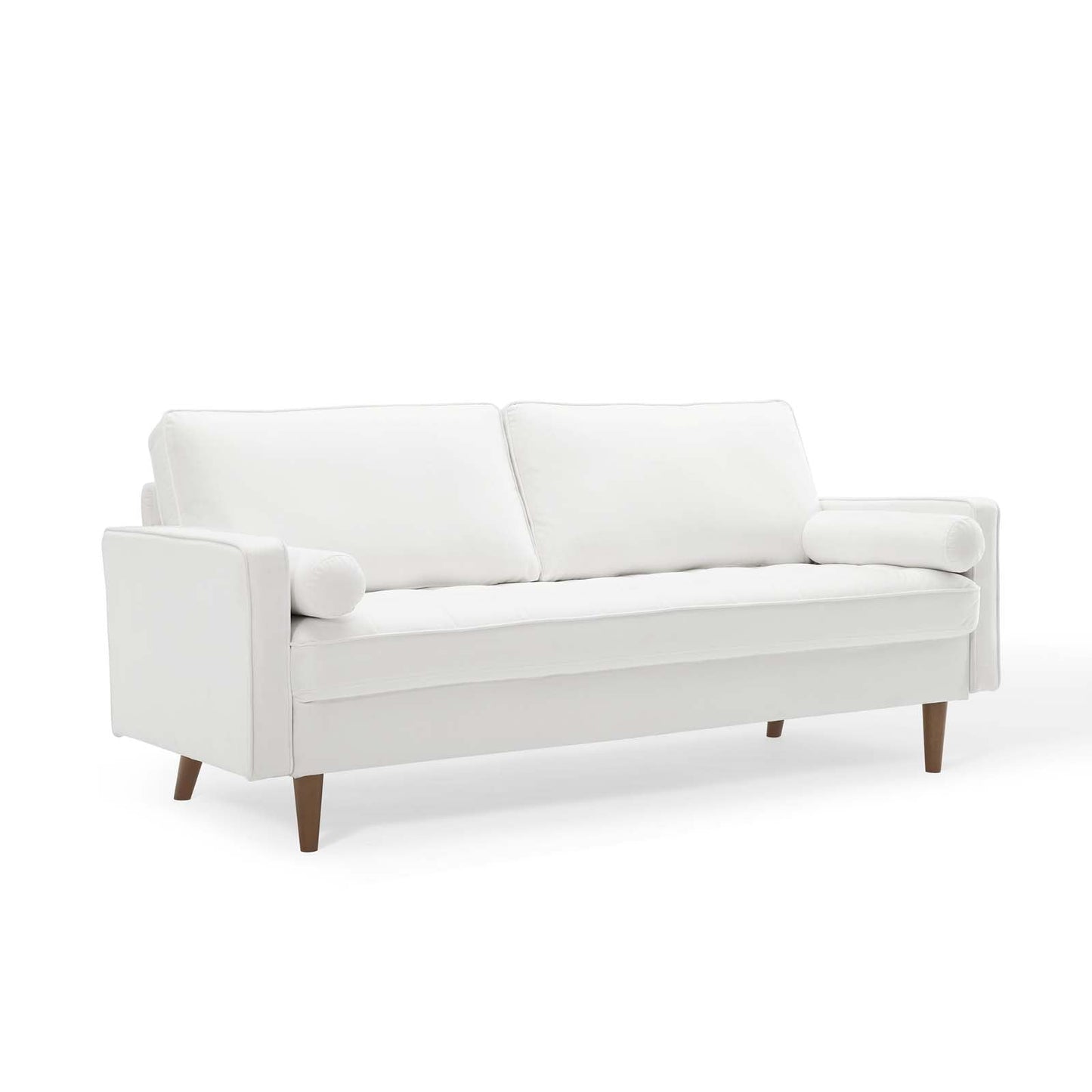 Modway Furniture Valour Modern Velvet Sofa - Stylish Mid-Century Design with Stain-Resistant Fabric & Pocket Coils