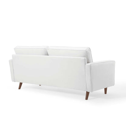 Modway Furniture Valour Modern Velvet Sofa - Stylish Mid-Century Design with Stain-Resistant Fabric & Pocket Coils