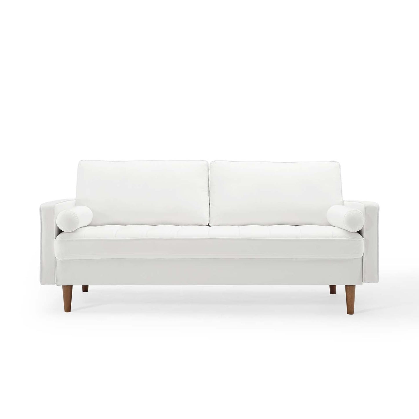 Modway Furniture Valour Modern Velvet Sofa - Stylish Mid-Century Design with Stain-Resistant Fabric & Pocket Coils