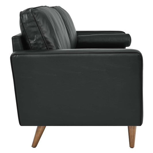 Modway Furniture Valour 88" Leather Sofa - Mid-Century Modern Design with Comfortable Tufted Style and Easy Assembly