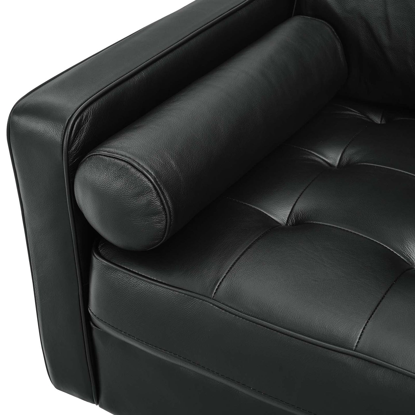 Modway Furniture Valour 88" Leather Sofa - Mid-Century Modern Design with Comfortable Tufted Style and Easy Assembly