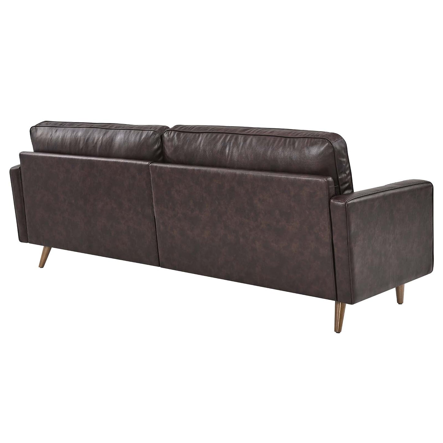 Modway Furniture Valour 88" Leather Sofa - Mid-Century Modern Design with Comfortable Tufted Style and Easy Assembly
