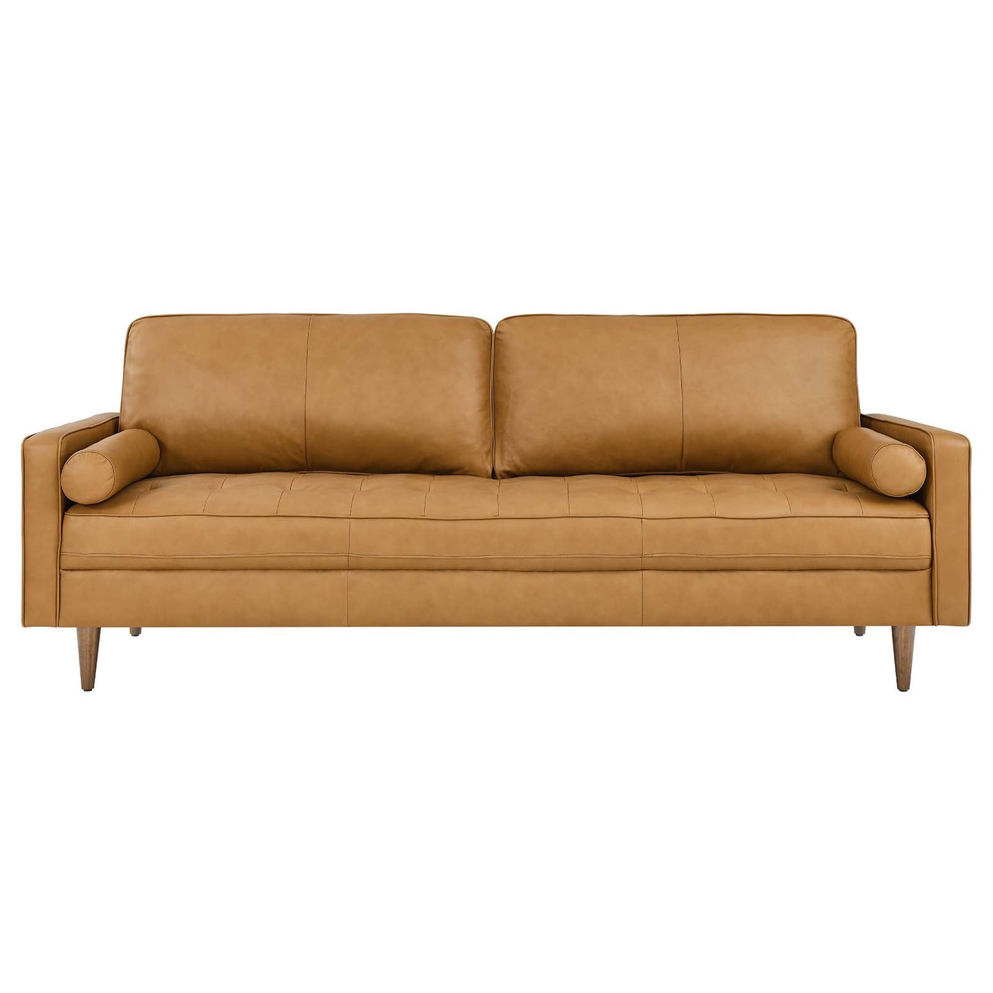 Modway Furniture Valour 88" Leather Sofa - Mid-Century Modern Design with Comfortable Tufted Style and Easy Assembly