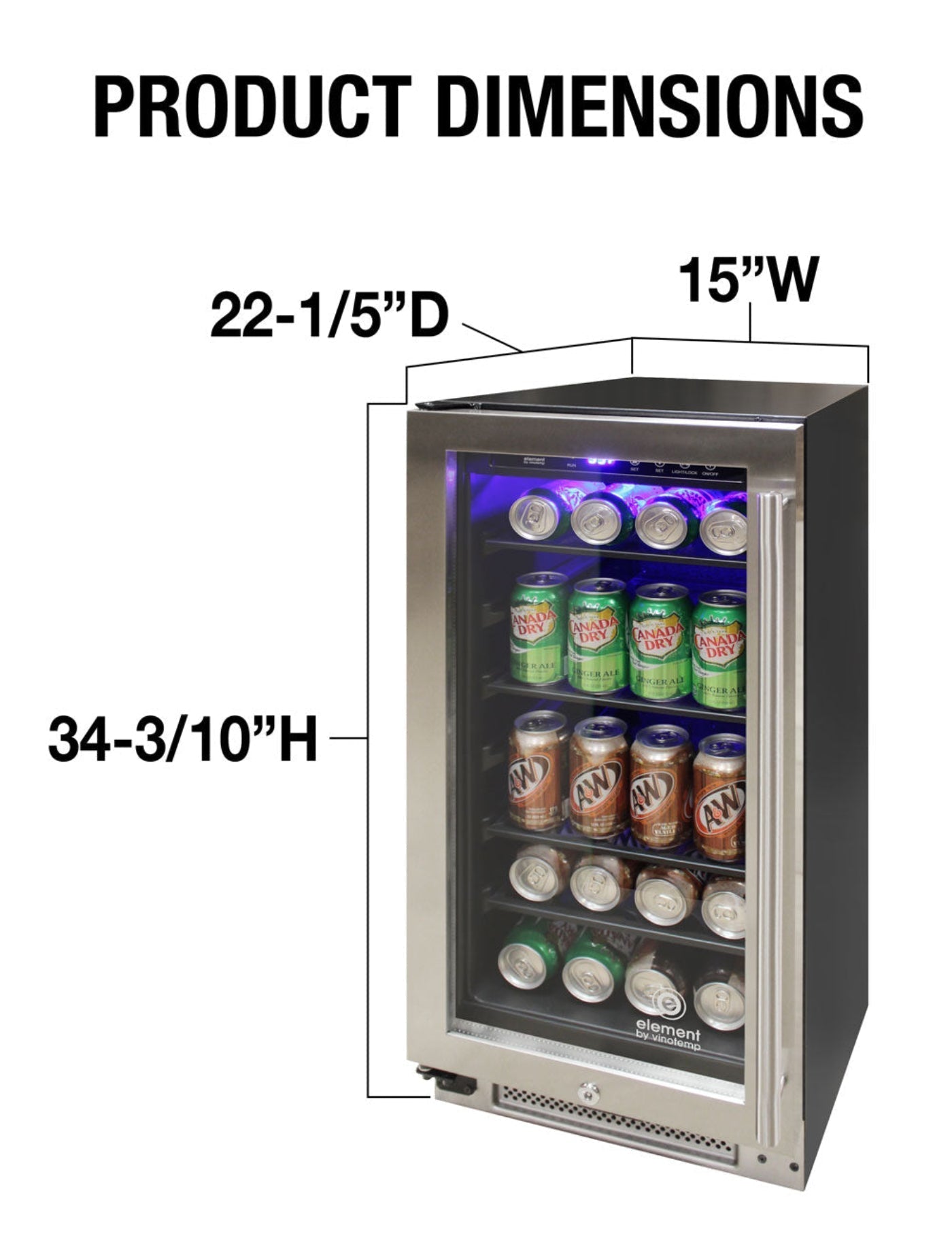 Vinotemp Connoisseur Series 33 Single-Zone Beverage Cooler (Left Hinge) - EL-33WCBC-L