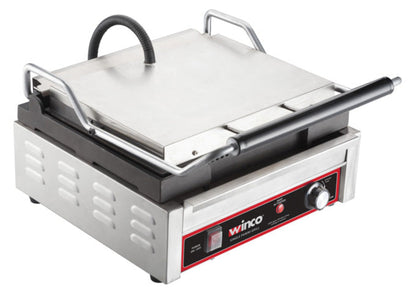 Winco EPG-1C 14" x 12" Ribbed Panini Grill - 120V - WNEPG-1C