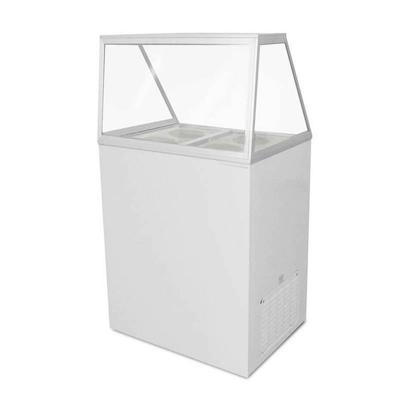 Excellence Industries - EDC-4HC, 24" Commercial Glass Door Ice Cream Dipping Cabinet Freezer 4) 3 Gallon Tubs 5 cu.ft. - EDC-4HC