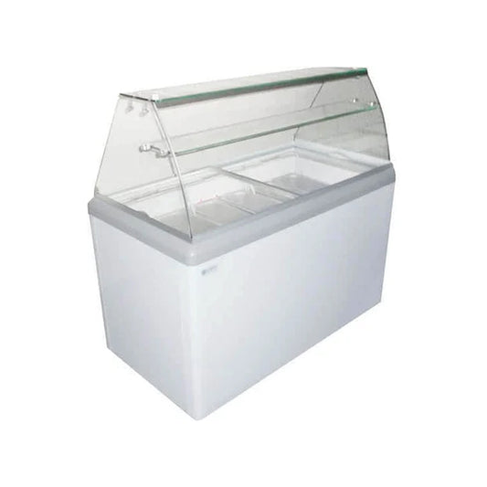 Excellence Industries - HBG-7HC, 43" Commercial Glass Door Ice Cream Dipping Cabinet Freezer (7) 5 Liter Pans 6.4 cu.ft. -HBG-7HC