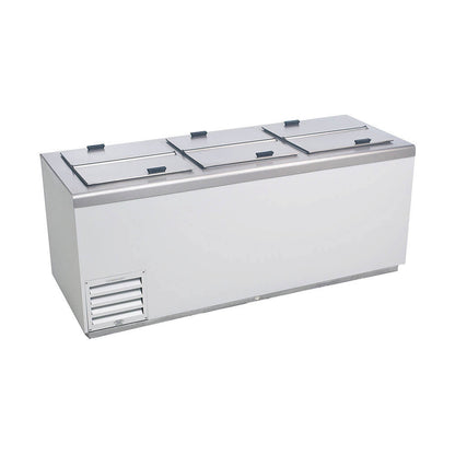 Excellence Industries - HFF-12HC, 80" Commercial 33 Tub Flip Top Ice Cream Dipping Cabinet White - HFF-12HC