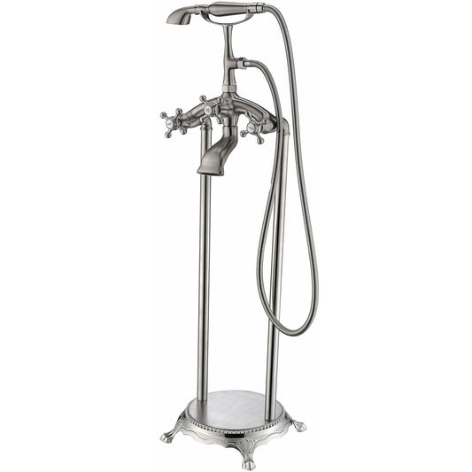 Anzzi Tugela 3-Handle Claw Foot Tub Faucet with Hand Shower FS-AZ0052 - FS-AZ0052BN