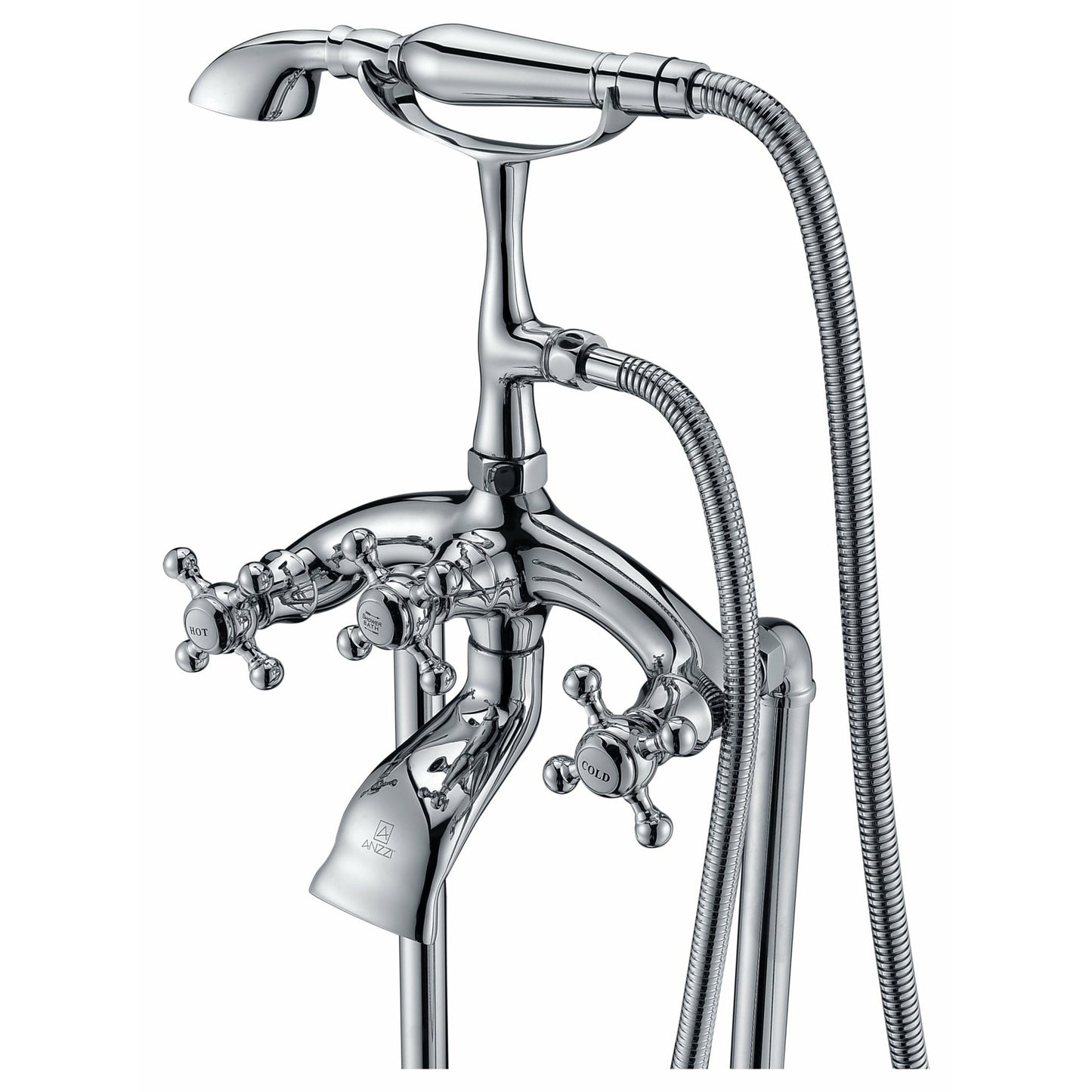 Anzzi Tugela 3-Handle Claw Foot Tub Faucet with Hand Shower FS-AZ0052 - FS-AZ0052BN