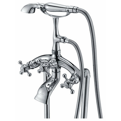 Anzzi Tugela 3-Handle Claw Foot Tub Faucet with Hand Shower FS-AZ0052 - FS-AZ0052BN
