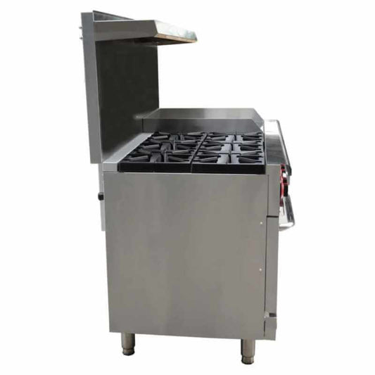 Saba - GR60-GS24, Commercial 60" 6 Burner 24" Griddle Oven Range Natural Gas - GR60-GS24