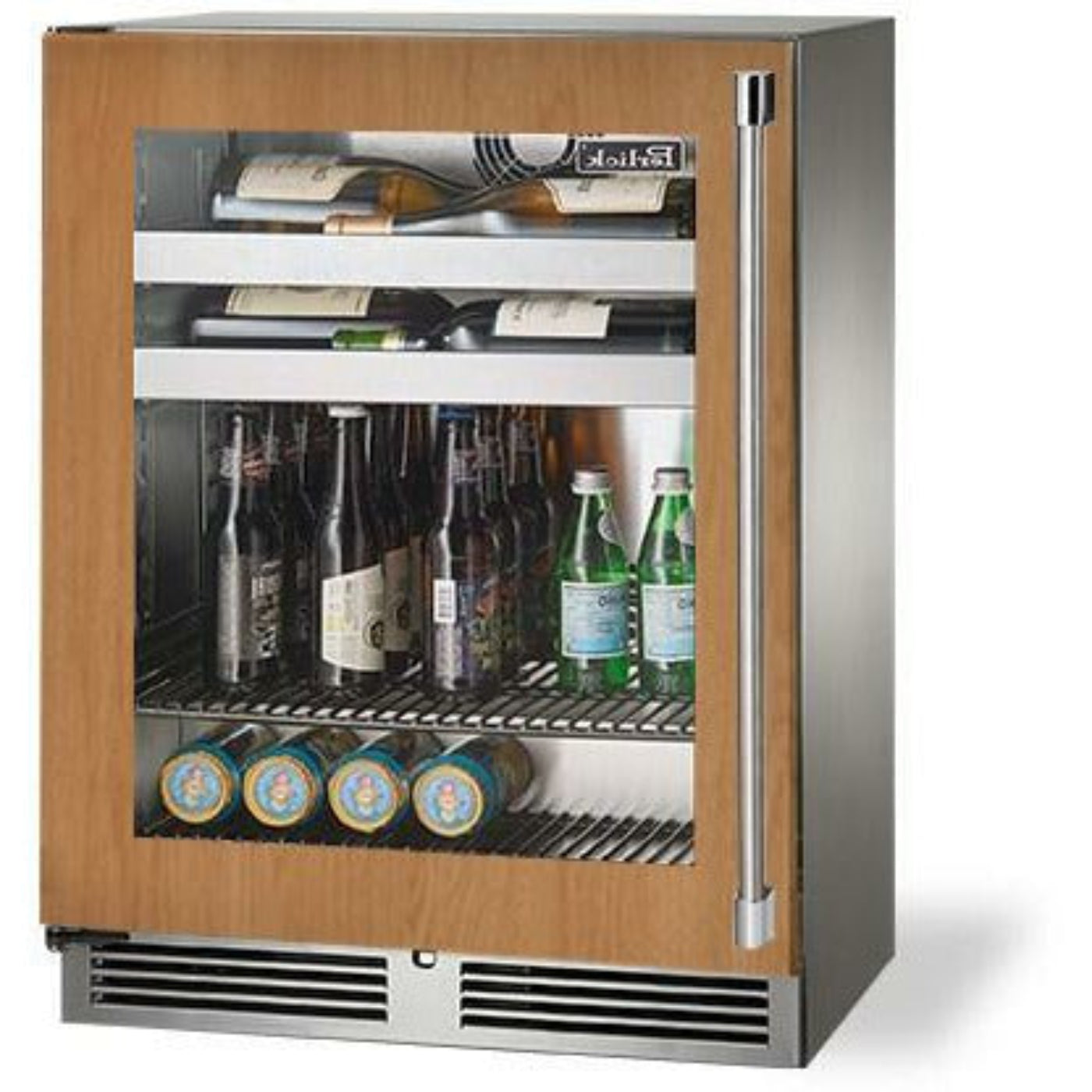 Perlick 24" Beverage Center Fully Integrated Glass Door, Sottile Sh.Depth (18") , 3.1 cu. ft. Capacity - HH24BS-4-4