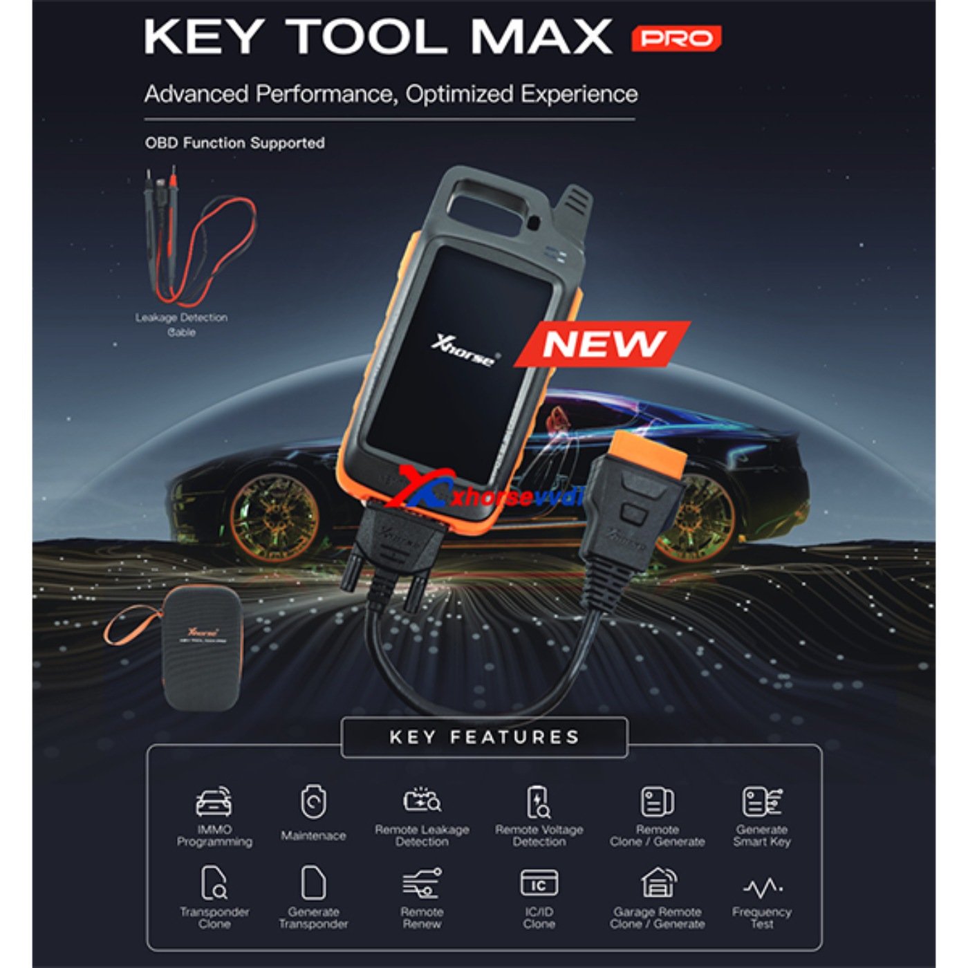 Xhorse VVDI Key Tool MAX Pro - Built-in OBD and CANFD Modules - XHS-KT-MAXPRO