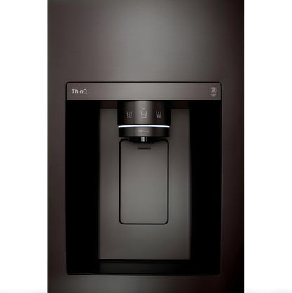 LG 36 in. Side-by-Side InstaView Refrigerator with Craft Ice in Black Stainless 27 Cu. Ft. (LRSOS2706D)