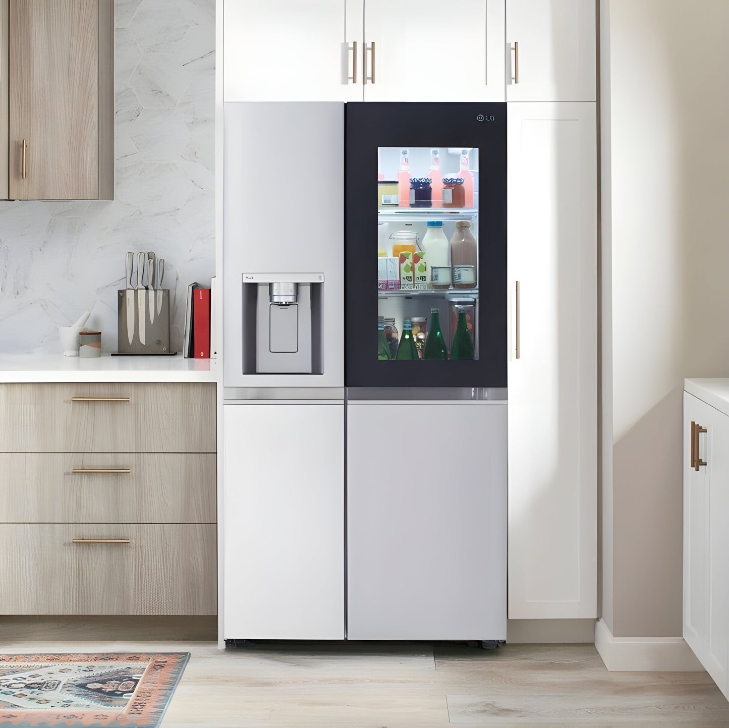 LG 36 in. Side-by-Side InstaView Refrigerator with Craft Ice in Stainless 27 Cu. Ft. (LRSOS2706S)