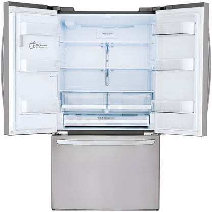 LG 36 in. Wi-Fi Enabled 3-Door French Door Refrigerator in Stainless Steel 22 Cu. Ft. (LFXS26973S)