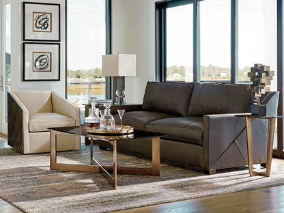 Modway Furniture Wright Leather Sofa - Luxurious Upholstered Seating with Ultra Down Cushions for Ultimate Comfort