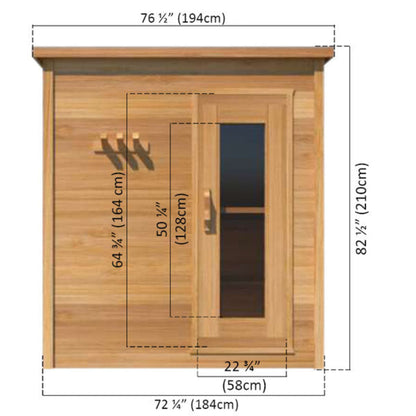 Dundalk LeisureCraft Knotty Cedar Indoor Cabin Sauna - LS462E