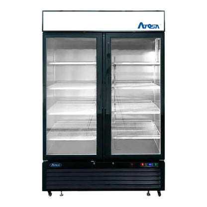 Atosa MCF8733GR 39.4" Glass Merchandiser, 2 Sections Black Exterior 28.5 Cu. Ft - MCF8733GR