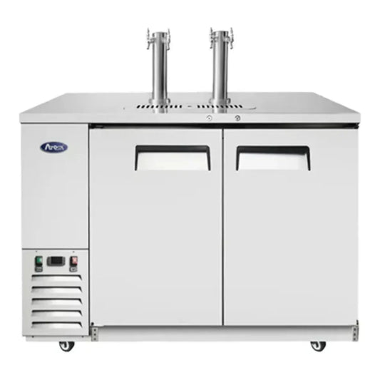 Atosa MKC58GR 57.8" 2 Double Tap Kegerator Beer Dispenser - Stainless Steel, 2 1/2 Keg Capacity 17.3  Cu.Ft - MKC58GR