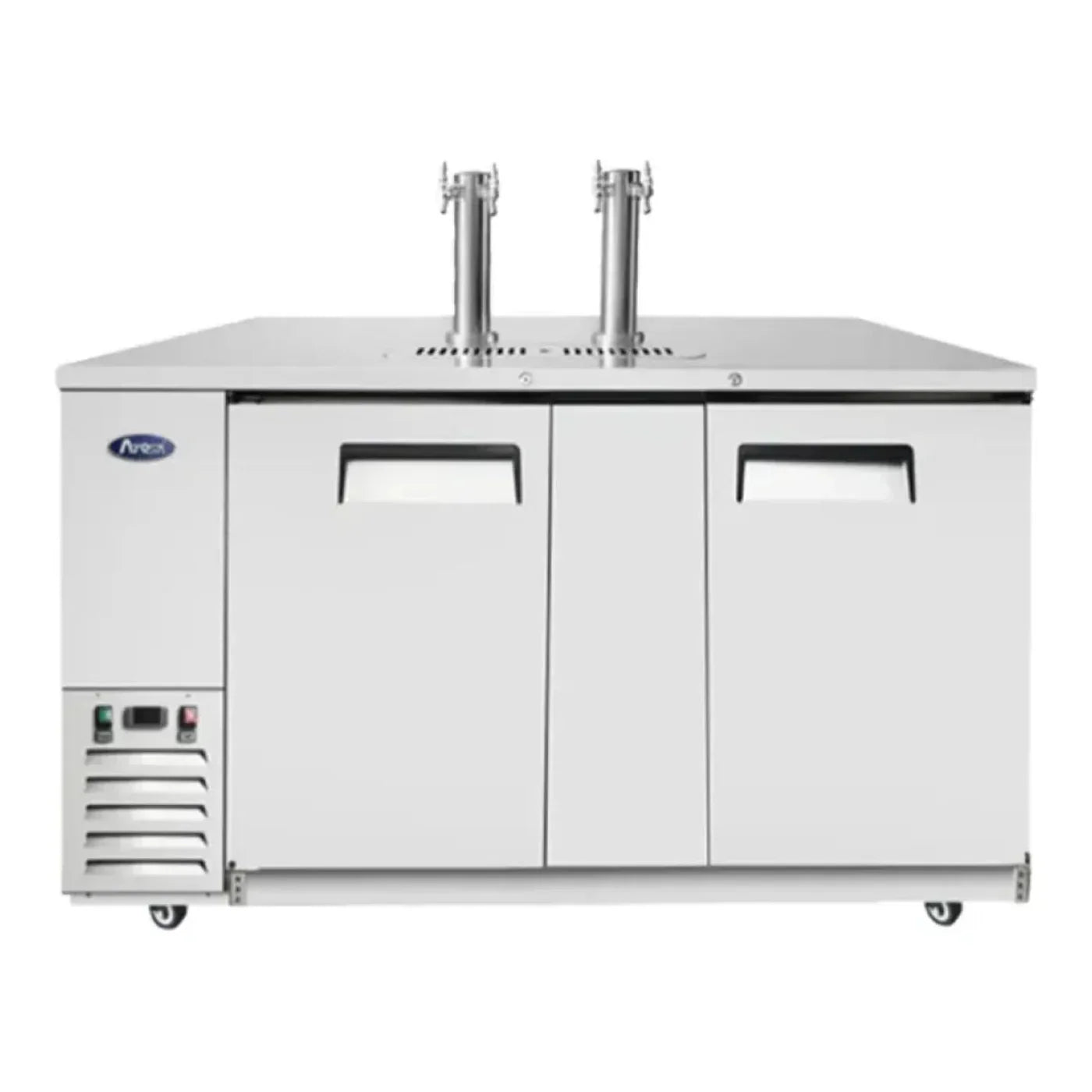 Atosa MKC68GR 57.8" 2 Double Tap Kegerator Beer Dispenser - Stainless Steel, 3 1/2 Keg Capacity 21.5  Cu.Ft - MKC68GR