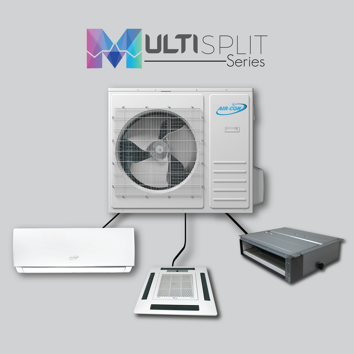 Air-Con 2 Zone 24000 BTU 22 SEER 230v Multi Split Air Conditioner - AMSCI4H4S24-2ZONE