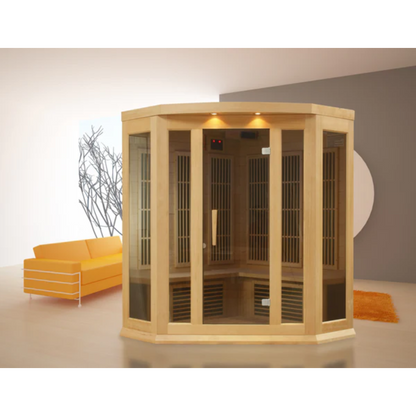 Maxxus 3 Person Corner Low EMF Far Infrared Sauna Canadian Hemlock