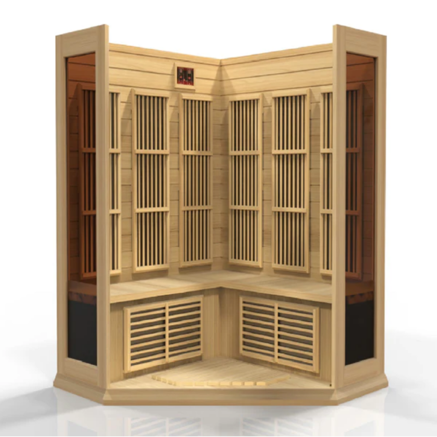Maxxus 3 Person Corner Low EMF Far Infrared Sauna Canadian Hemlock