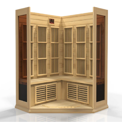 Maxxus 3 Person Corner Low EMF Far Infrared Sauna Canadian Hemlock