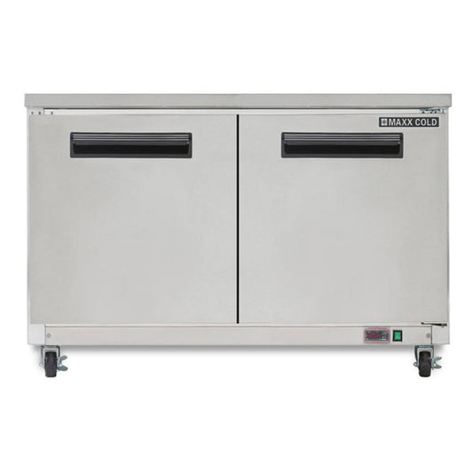 Maxx Cold Double Door Undercounter Freezer, 15.5 cu. ft. Storage Capacity, in Stainless Steel - MXCF60UHC