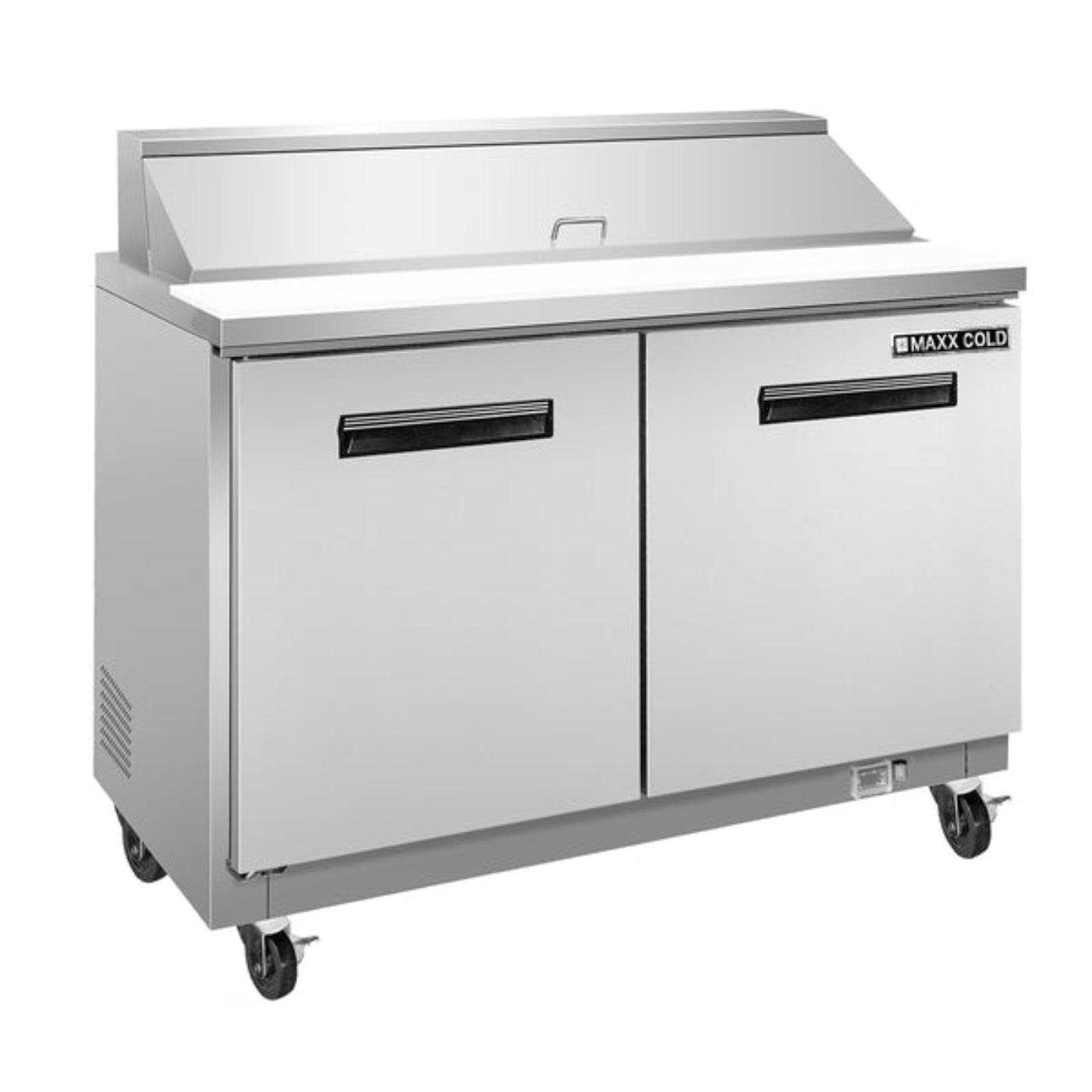 Maxx Cold Two-Door Refrigerated Sandwich and Salad Prep Station, 12 cu. ft., in Stainless-Steel - MXCR48SHC