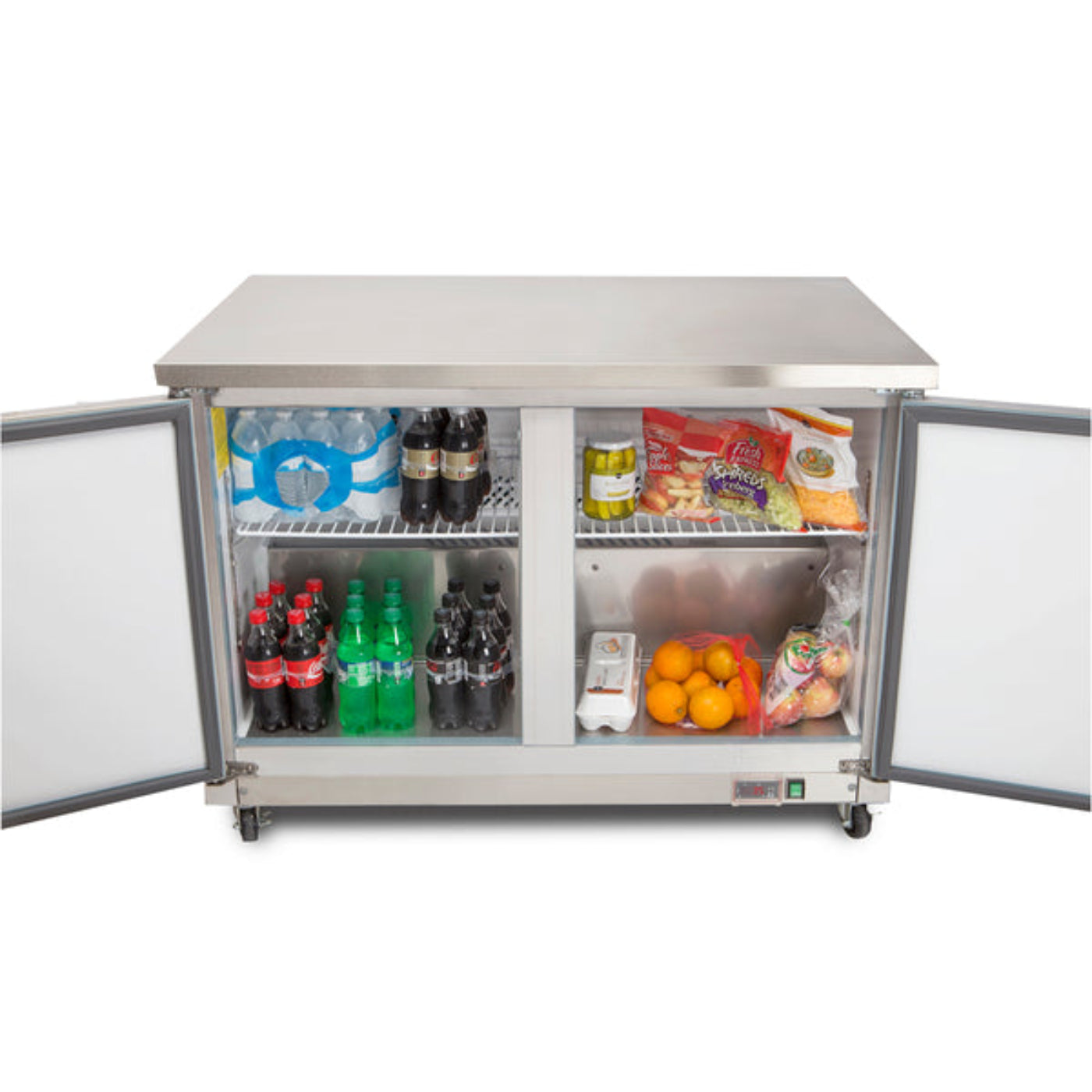 Maxx Cold Double Door Undercounter Refrigerator, 12 cu. ft. Storage Capacity, in Stainless Steel - MXCR48UHC