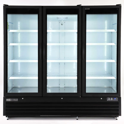 Maxx Cold Triple Glass Door Merchandiser Freezer, Large Storage Capacity, 73 cu. ft., in Black - MXGDM-73FBHC