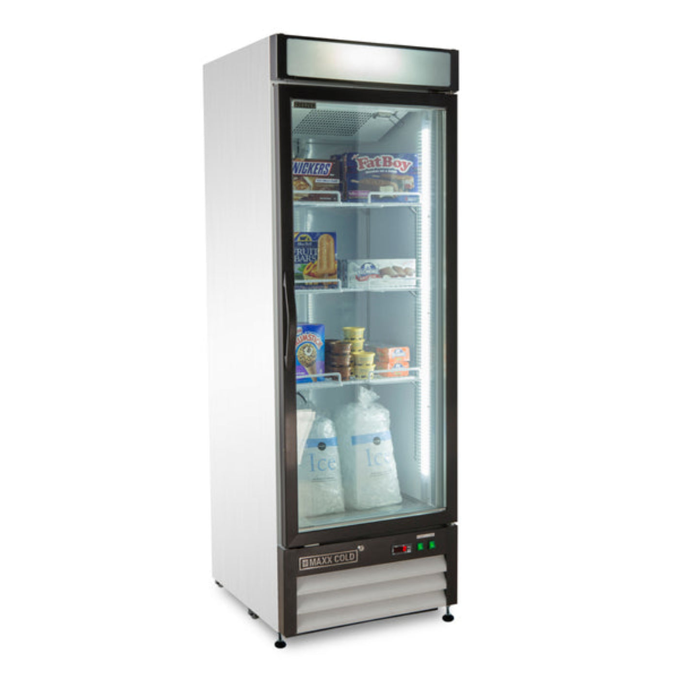 Maxx Cold Single Glass Door Merchandiser Freezer, in White - MXM1-16FHC