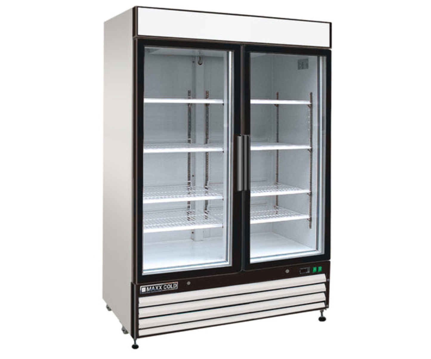 Maxx Cold Double Glass Door Merchandiser Freezer, Swing Door, 48 cu. ft., Storage Capacity, in White - MXM2-48FHC