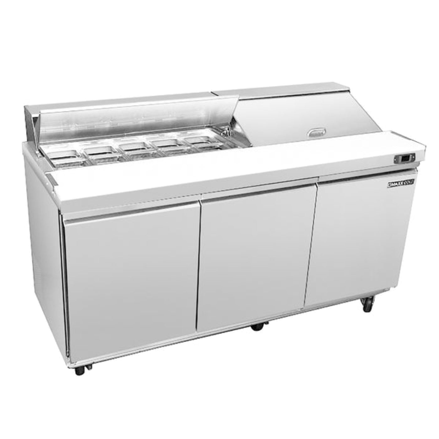 Maxx Cold Three-Door Refrigerated Sandwich and Salad Prep Station, 17.83 cu. ft., in Stainless Steel - MXSR60SHC