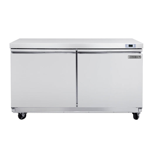 Maxx Cold Double Door Undercounter Freezer, 14.1 cu. ft. Storage Capacity, in Stainless Steel - MXSF60UHC