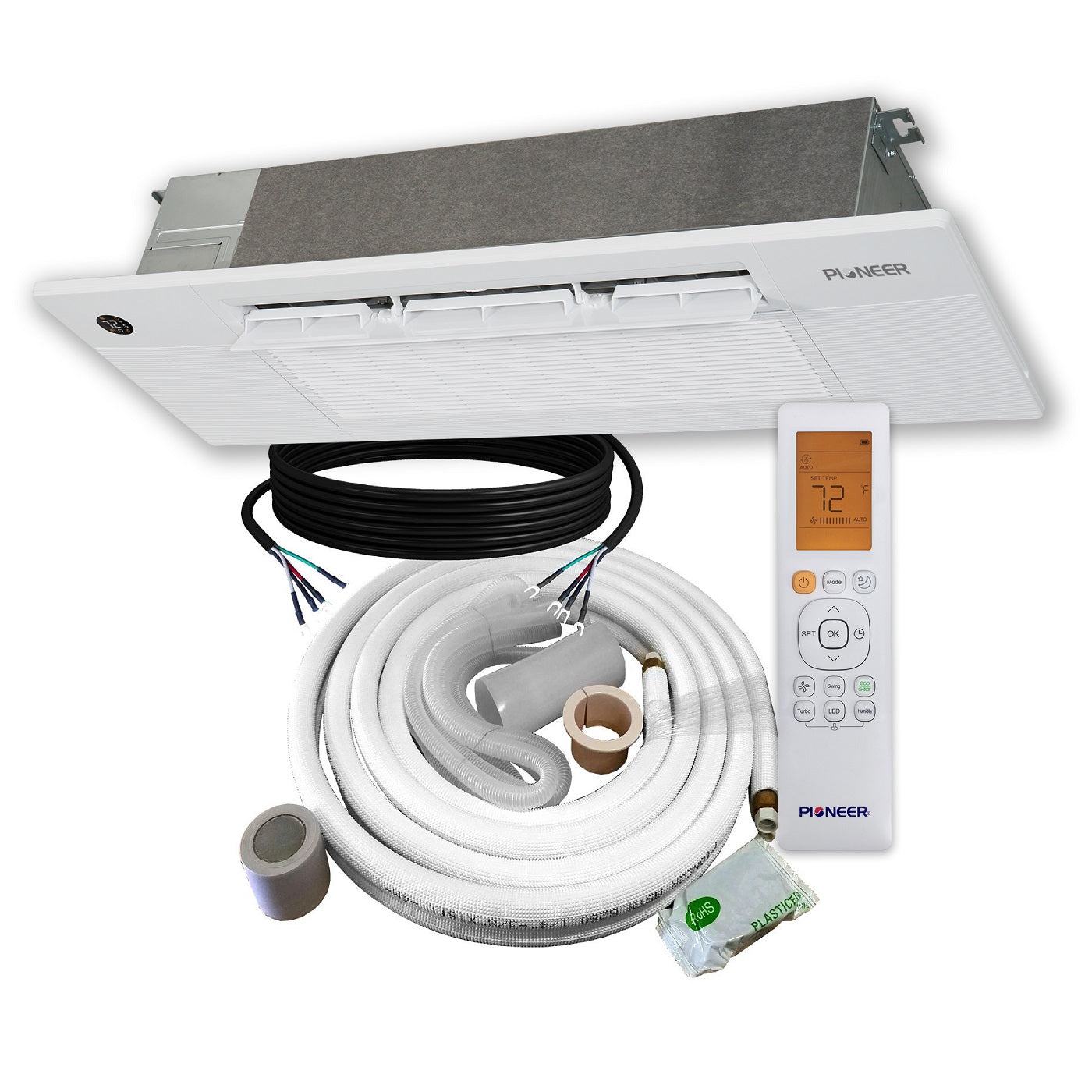 Pioneer Multi Zone 9,000 BTU Quantum Series One-Way Ceiling Cassette Indoor Section Split Inverter++ Air Conditioner Heat Pump 230V - CK009GMFILCFHD-10