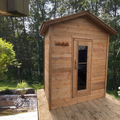 Dundalk LeisureCraft Knotty Cedar Outdoor Cabin Sauna - DLCKCOCS-5X6DBEH8KW