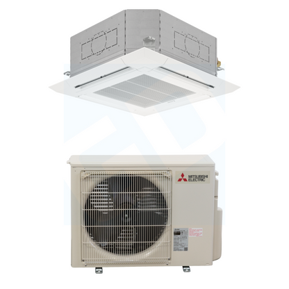 Mitsubishi PLA-AE18NL & PUY-AK18NL 18,000 BTU 24.7 SEER2 Ceiling Cassette Cooling Only System - R454B - PLAAE18NL/PLP41EAEU/PUYAK18NL
